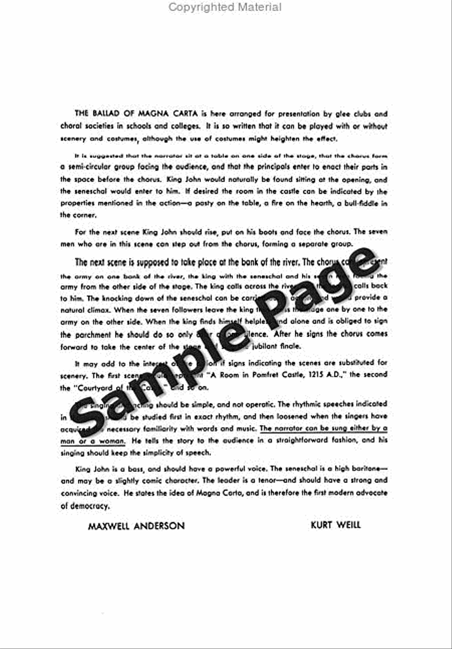 Ballad of Magna Carta 4-Part scores gallery preview page 4