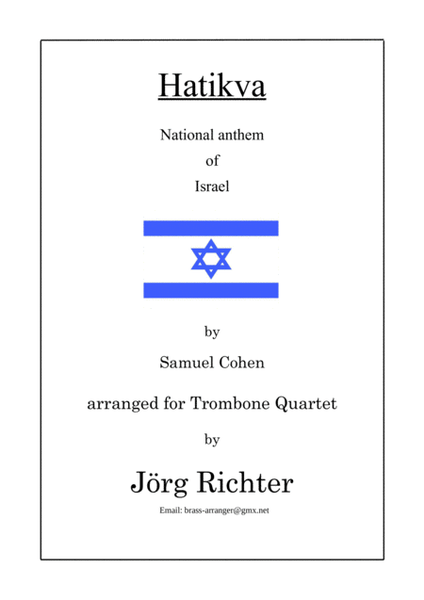 Hatikva (Nationalhymne Israels) für Posaunenquartett image number null