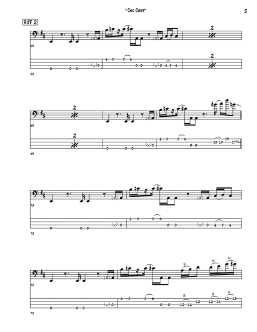 Chic Cheer Guitar Tablature scores gallery preview page 5