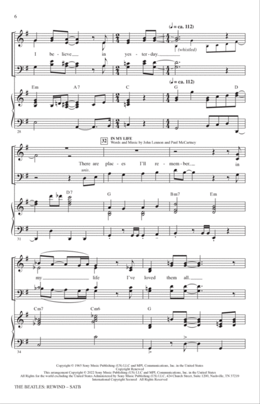 The Beatles: Rewind (Medley) (arr. Mark Brymer) 4-Part scores gallery preview page 5