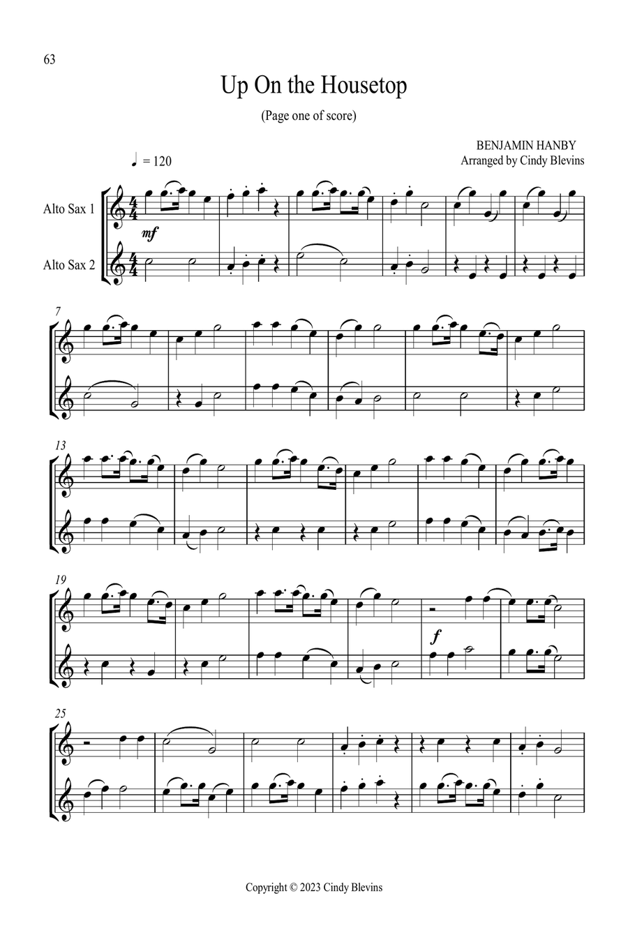 Alto Sax Duets for Christmas, Vol. III (12 arrangements) Woodwind Duet scores gallery preview page 4
