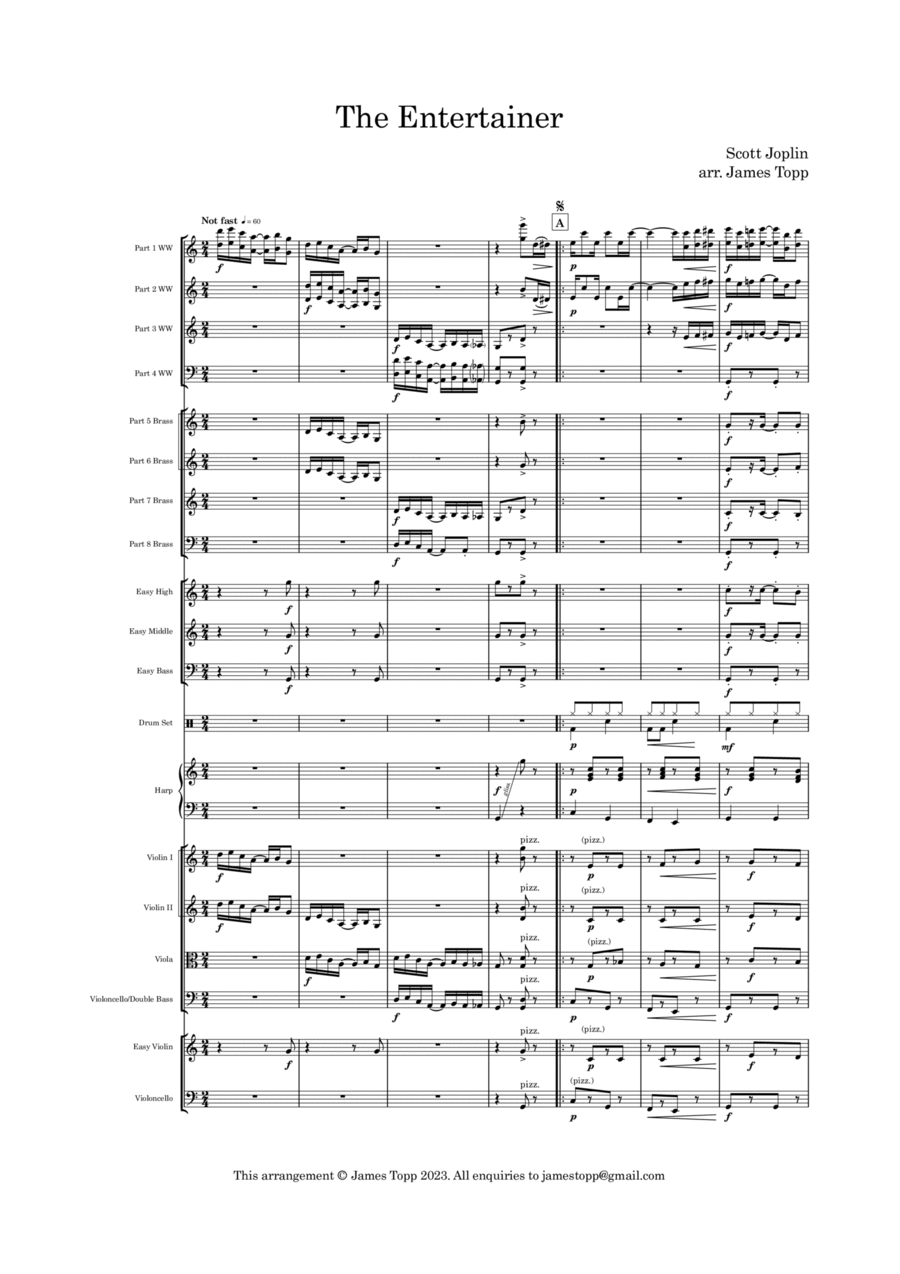 The Entertainer Full Orchestra scores gallery preview page 1