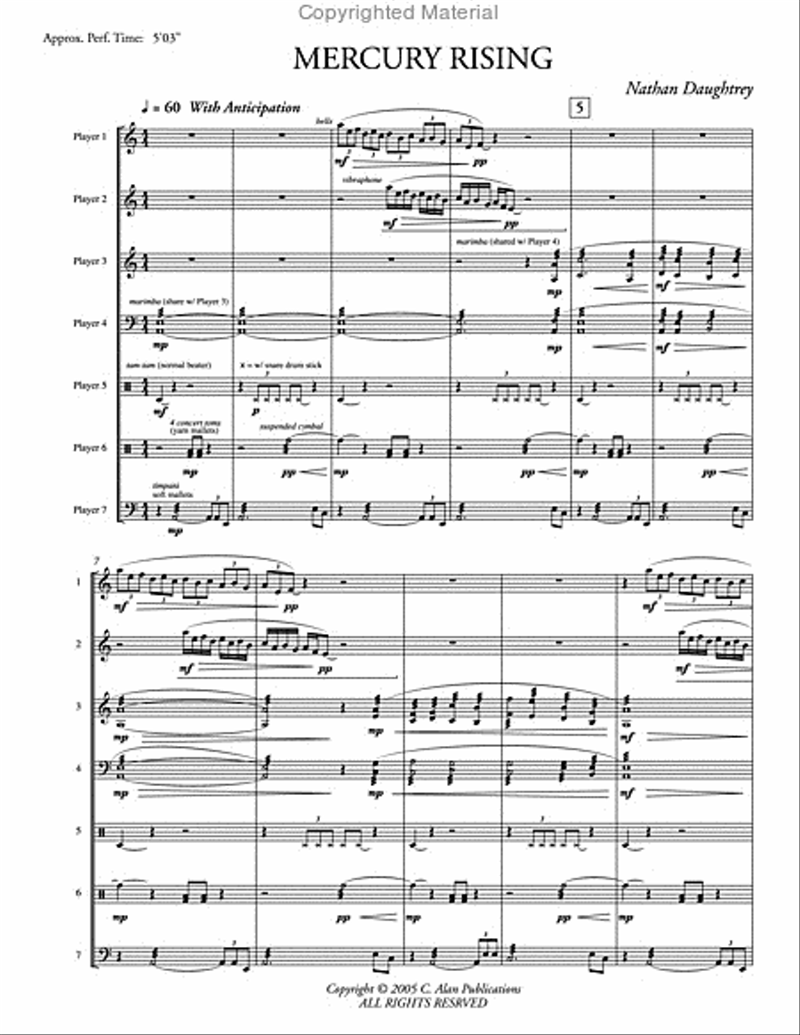 Mercury Rising Mercury Rising Percussion Ensemble scores gallery preview page 2