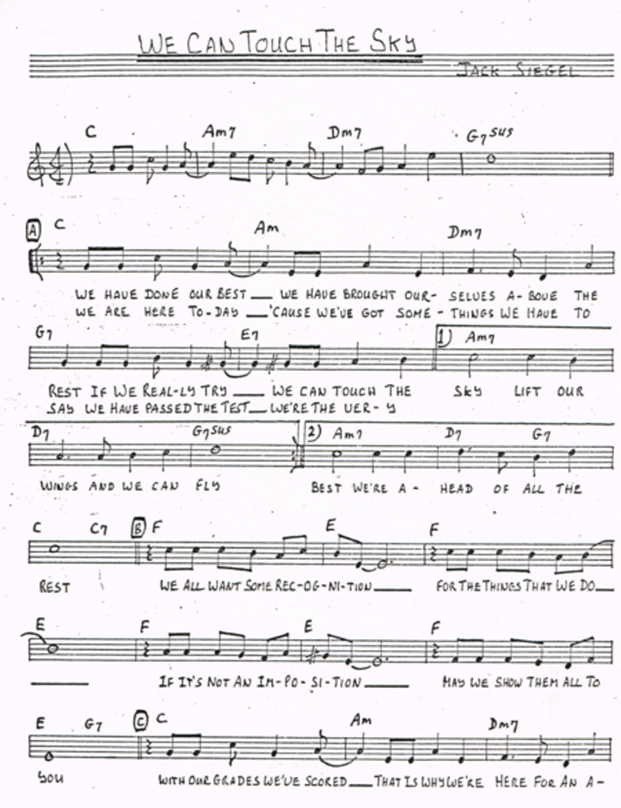 We Can Touch The Sky Unison Choir scores gallery preview page 1