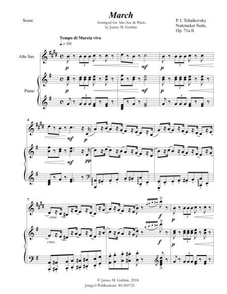 Tchaikovsky: March from Nutcracker Suite for Alto Sax & Piano image number null