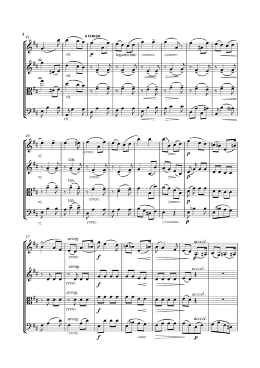 SALUT D'AMOUR String Trio, Intermediate Level for 2 violins and cello or violin, viola and cello Cello scores gallery preview page 6