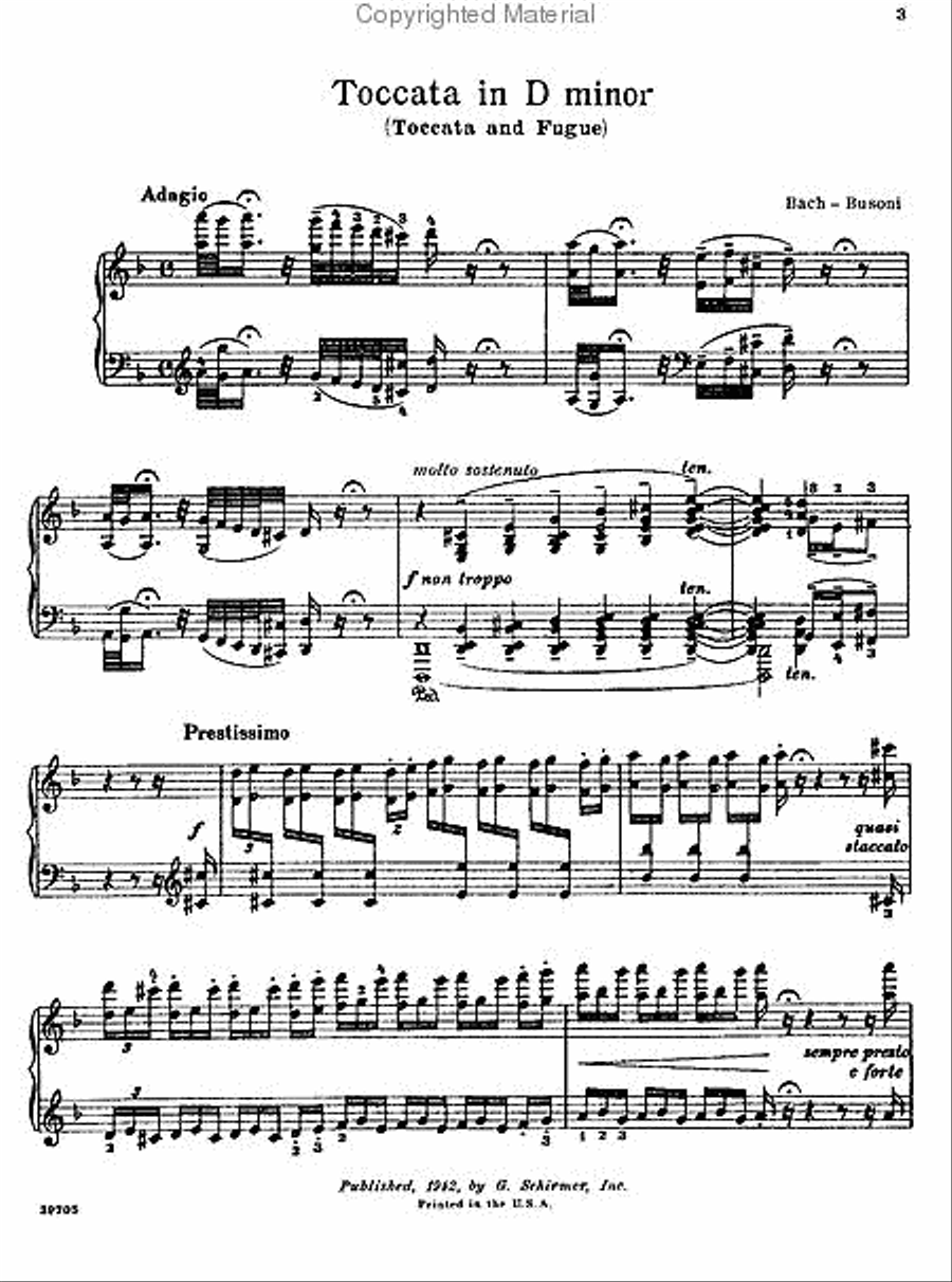 Toccata And Fugue In D Minor Piano Solo scores gallery preview page 2