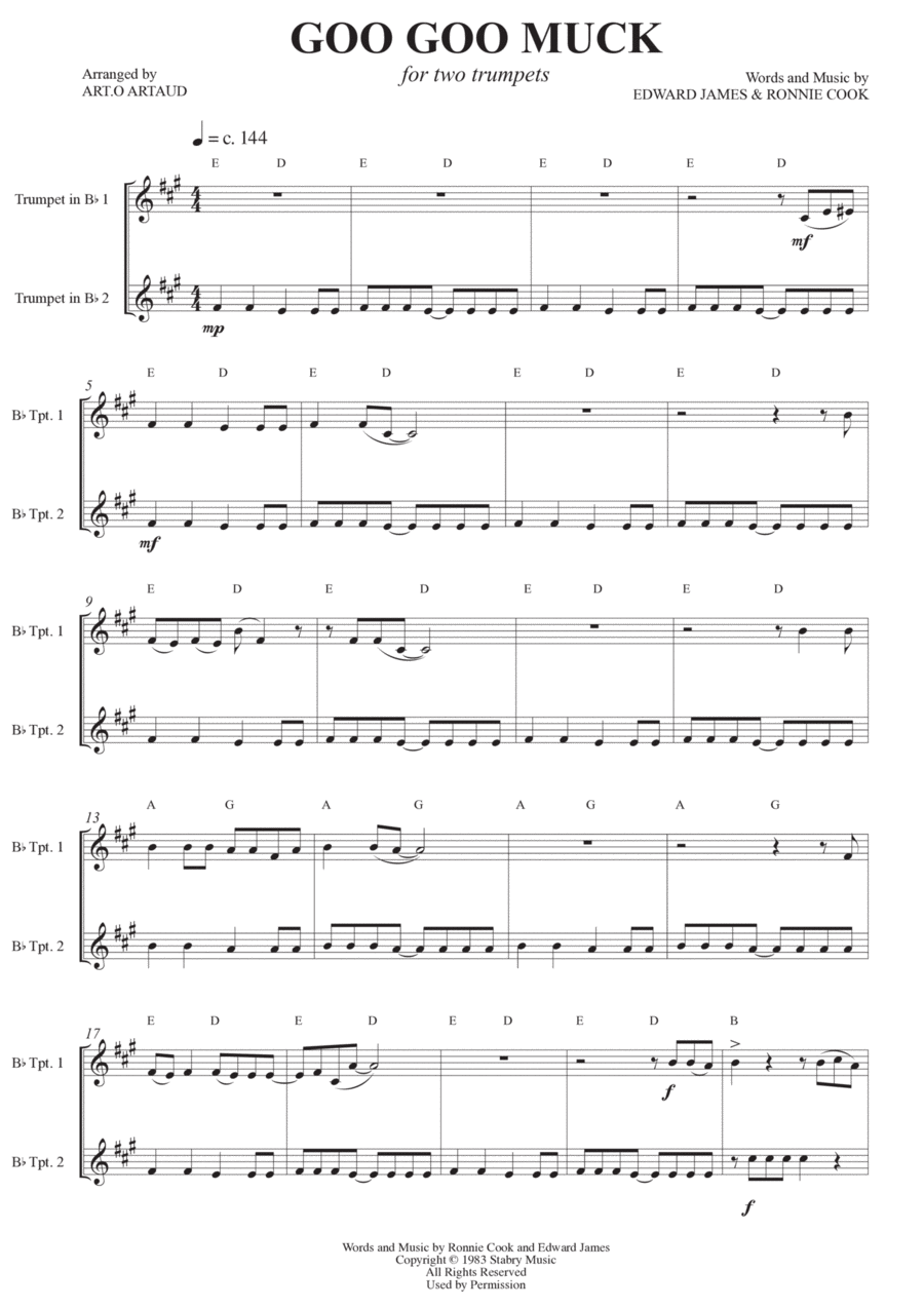 Goo Goo Muck Easy Piano scores gallery preview page 1