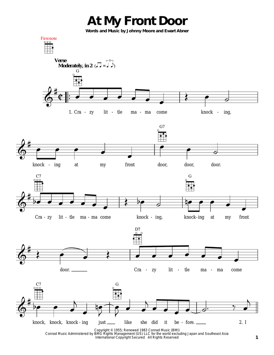 At My Front Door Ukulele scores gallery preview page 1