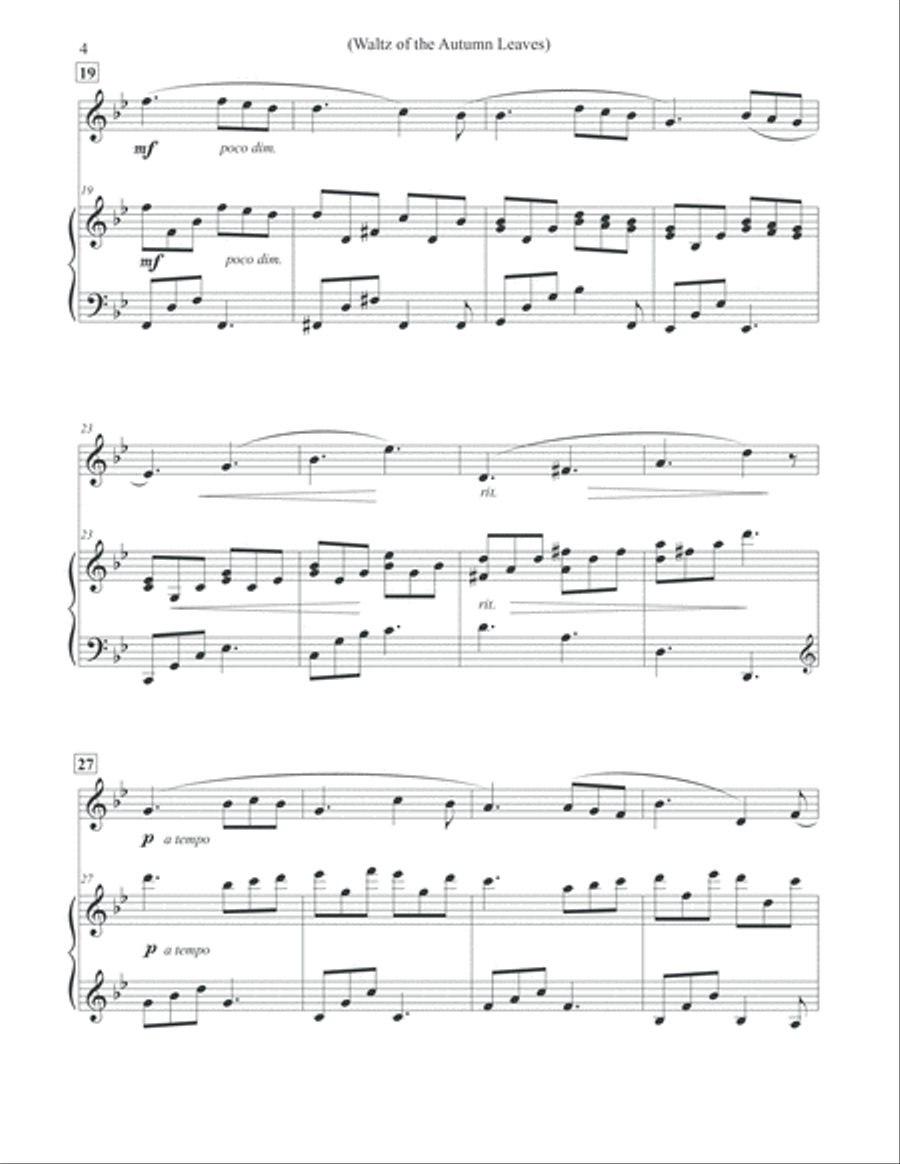 Waltz of the Autumn Leaves - Oboe & Piano Piano scores gallery preview page 4