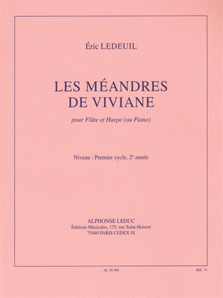 Book cover for Les Meandres De Viviane (3') (cycle 1, 2e Annee) Pour Flute Et Harpe (ou Pian
