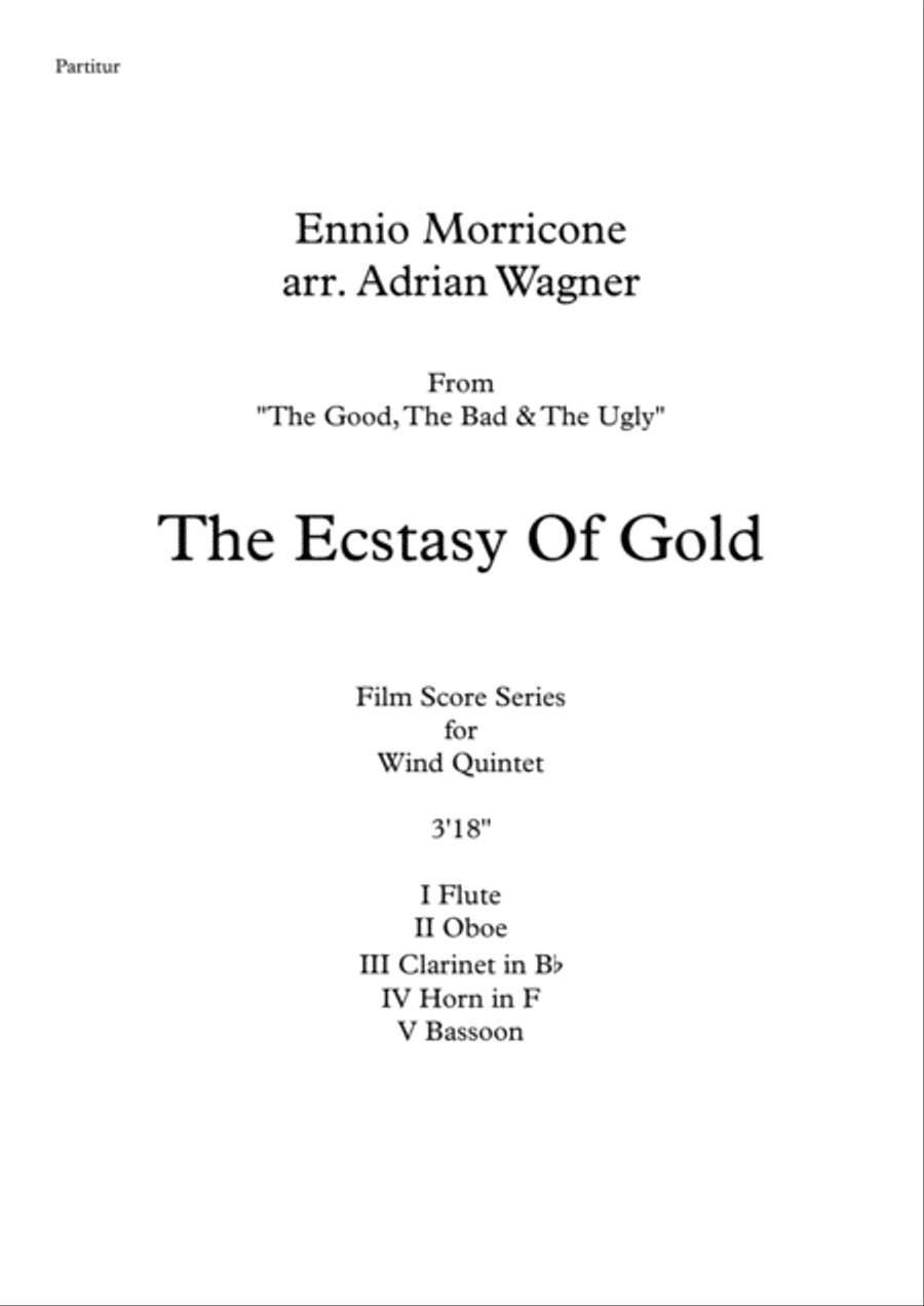 The Ecstasy Of Gold from THE GOOD, THE BAD AND THE UGLY Woodwind Quintet scores gallery preview page 2