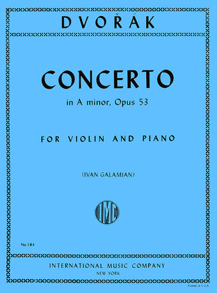 Book cover for Concerto in A minor, Op. 53