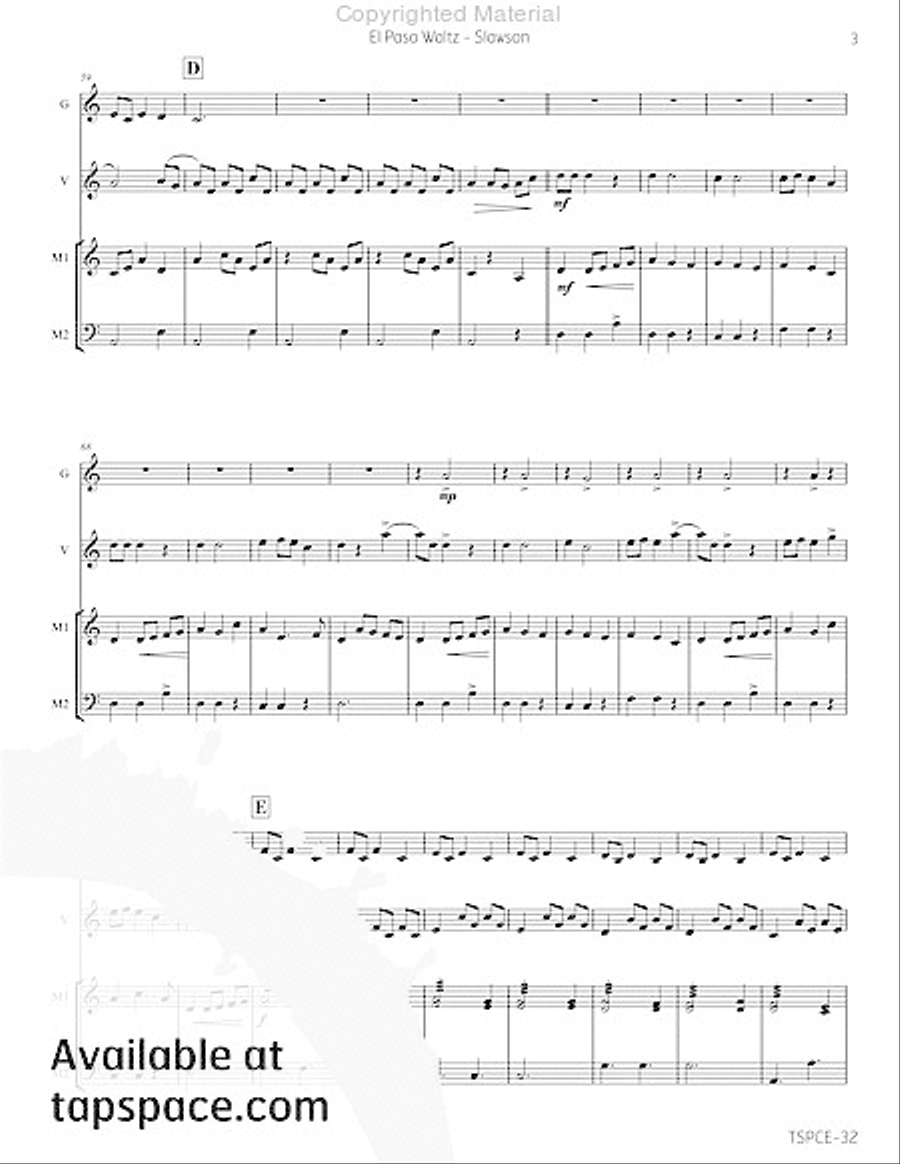 El Paso Waltz Percussion Ensemble scores gallery preview page 8