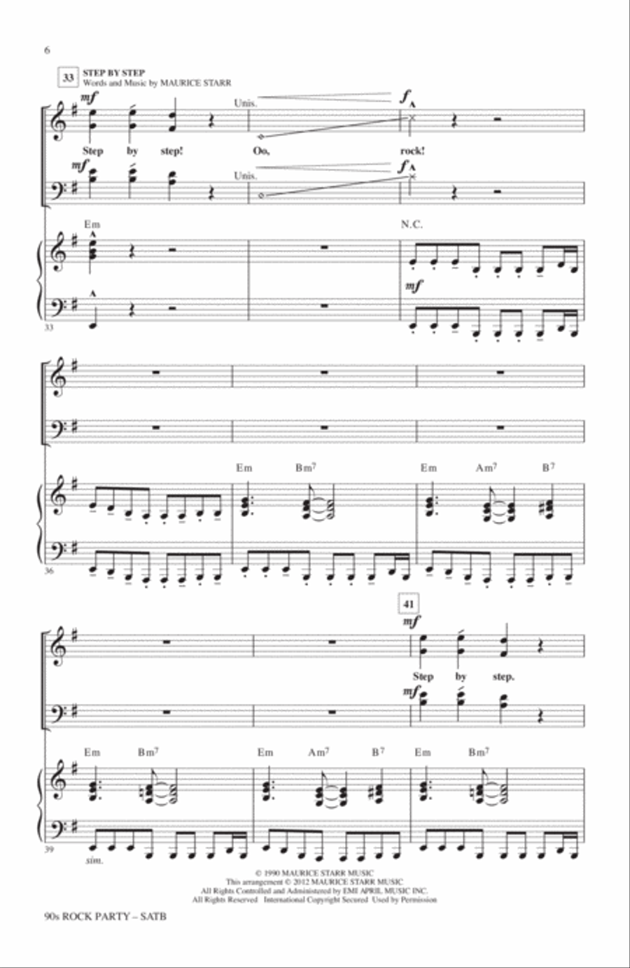 90's Rock Party (Medley) 90's Rock Party (Medley) 4-Part scores gallery preview page 5