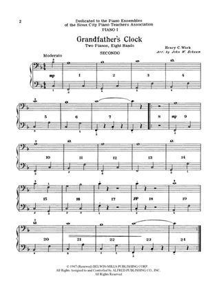 Grandfather's Clock - Piano Quartet (2 Pianos, 8 Hands)