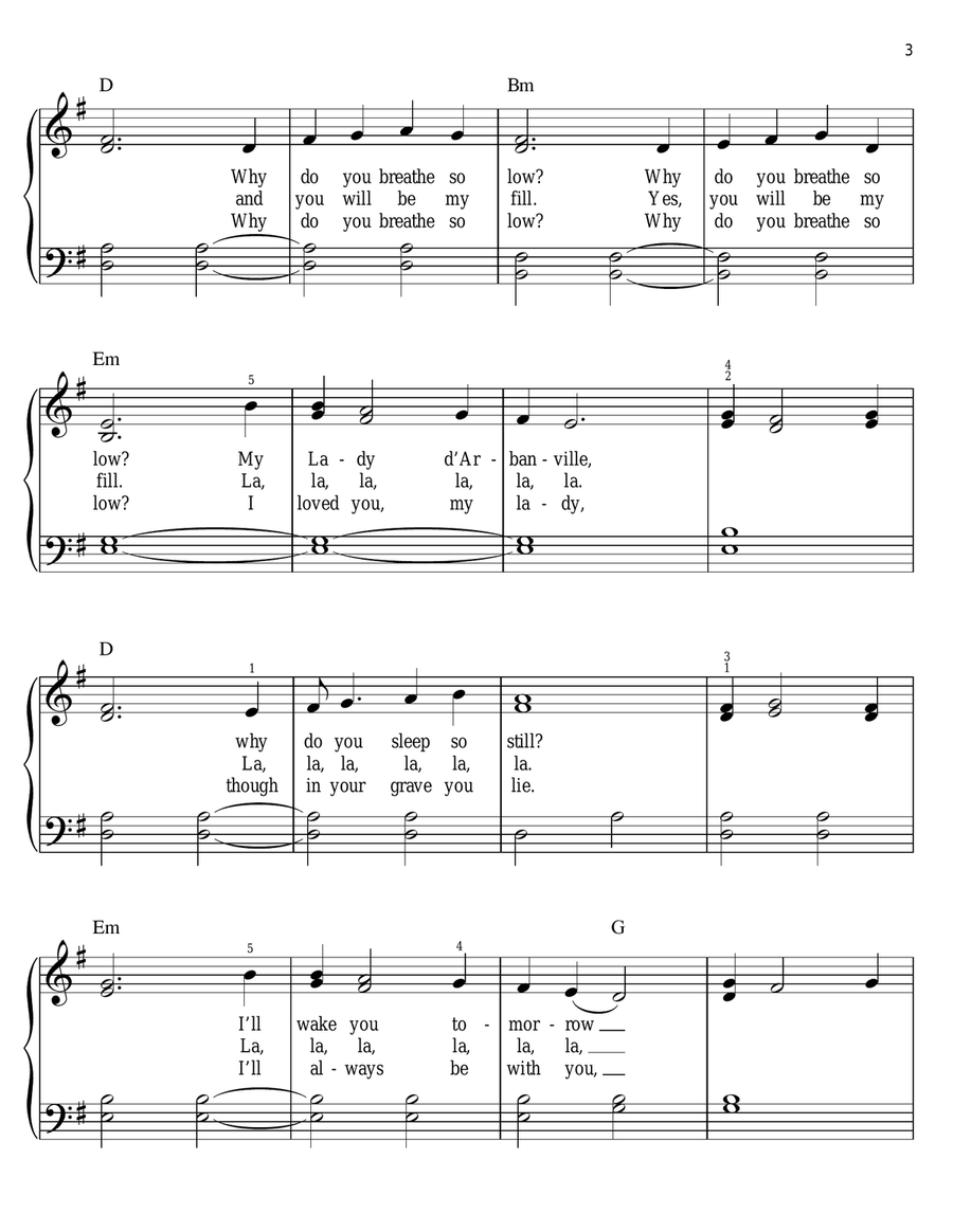 Lady D'Arbanville Lady D'Arbanville Easy Piano scores gallery preview page 3