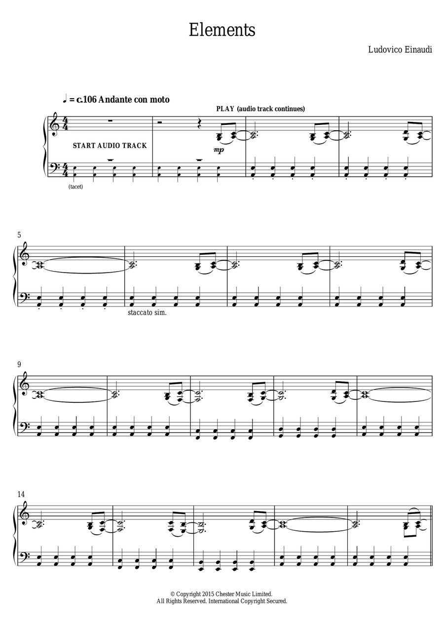 Elements Piano Solo scores gallery preview page 1