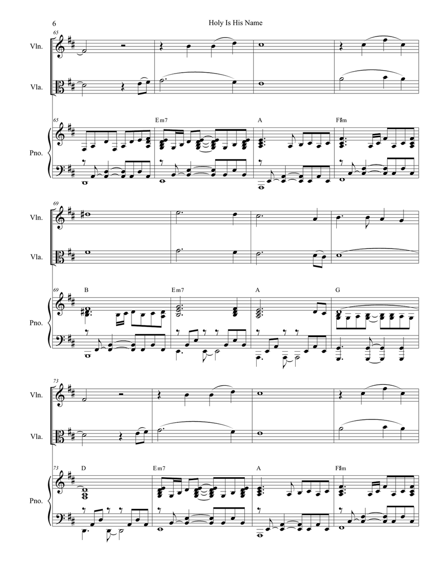 Holy Is His Name String Duet scores gallery preview page 6