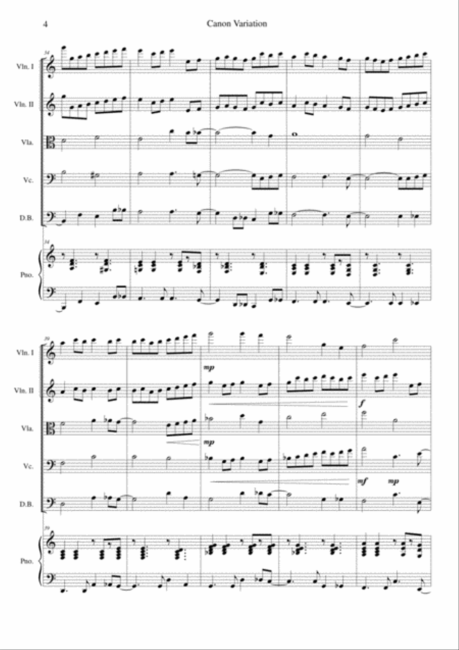 Canon Variation (Jazz Version) Chamber Music scores gallery preview page 4