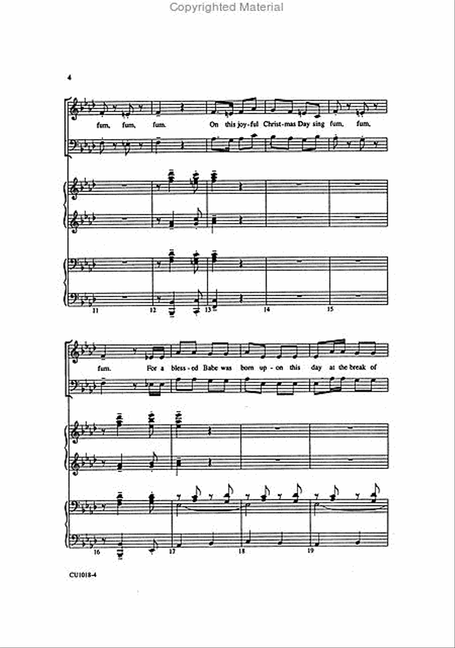 Fum, Fum, Fum - SATB 4-Part scores gallery preview page 3