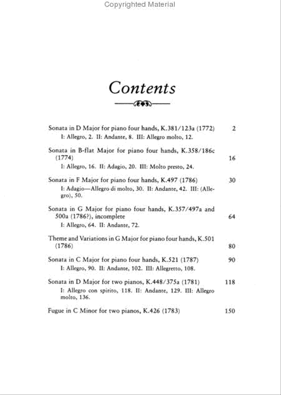 Works for Piano Four Hands and Two Pianos Small Ensemble scores gallery preview page 2