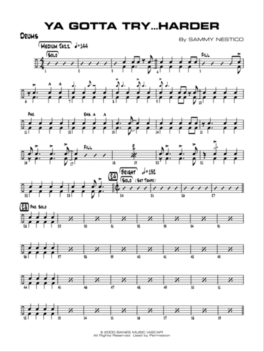Ya Gotta Try ... Harder: Drums Jazz Ensemble scores gallery preview page 2