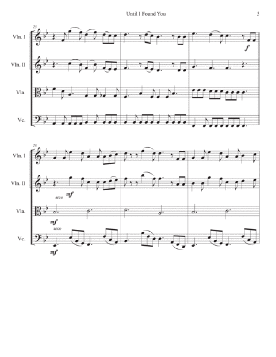 Until I Found You String Quartet scores gallery preview page 6