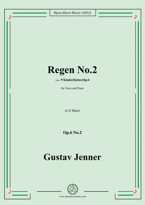 Book cover for Jenner-Regen No.2,in G Major,Op.6 No.2