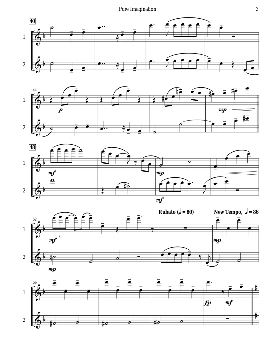 Pure Imagination Flute Duet scores gallery preview page 4