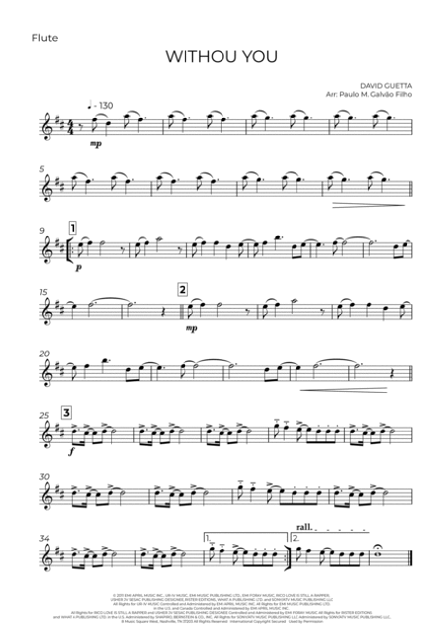 Without You Woodwind Quintet scores gallery preview page 5