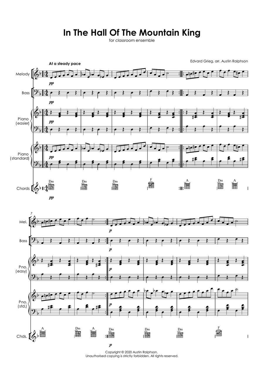 HALLOWEEN: In The Hall Of The Mountain King with backing track - Classroom Ensemble Bassoon scores gallery preview page 6