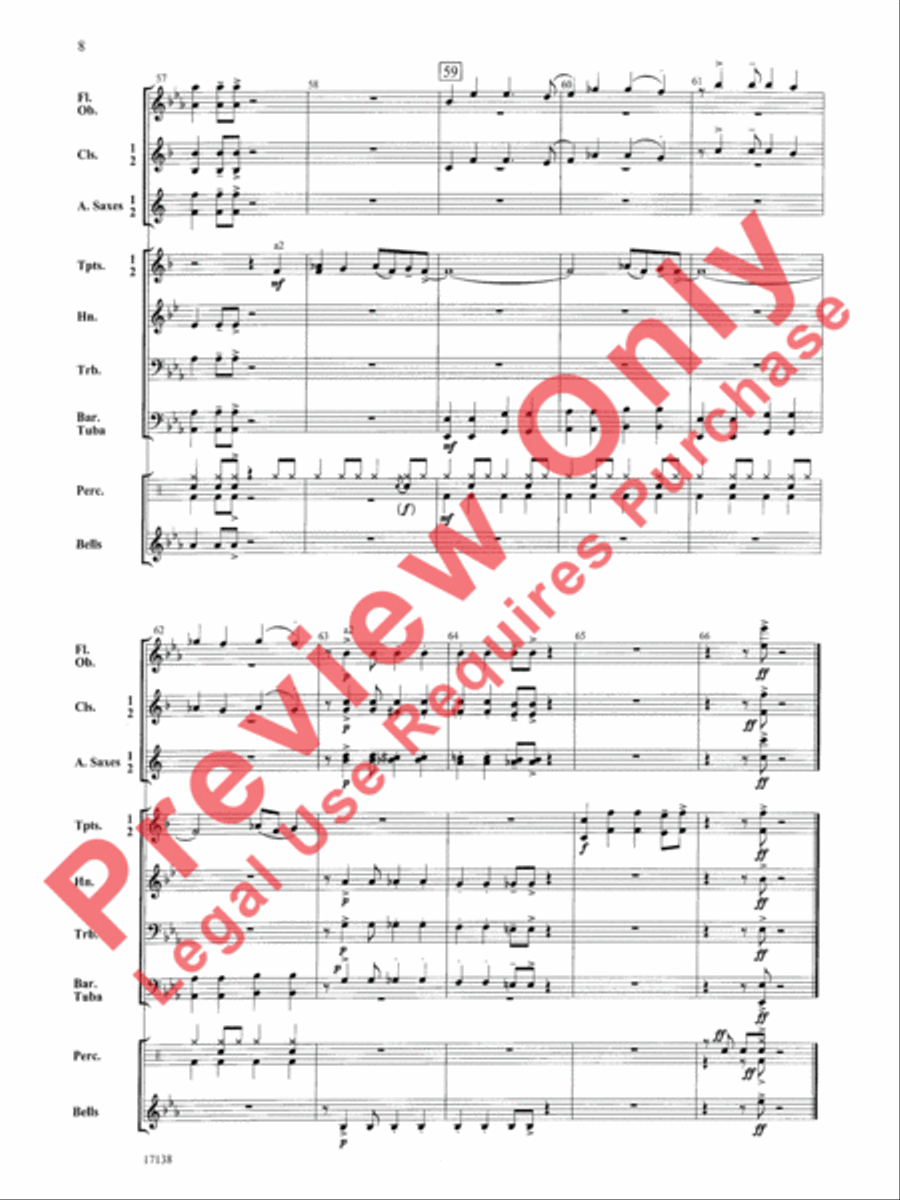 Hark! the Herald Trumpets Swing Concert Band scores gallery preview page 9