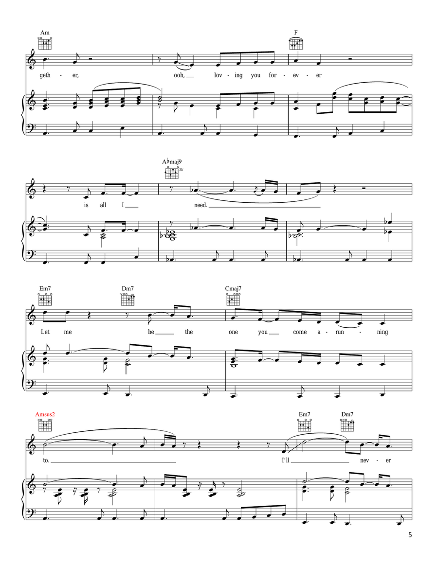 Let's Stay Together Piano, Vocal, Guitar scores gallery preview page 5