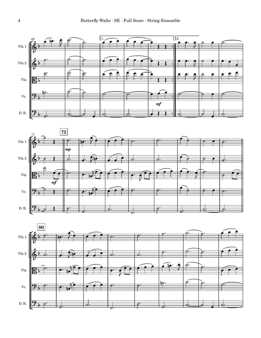 Butterfly Waltz Chamber Music scores gallery preview page 4
