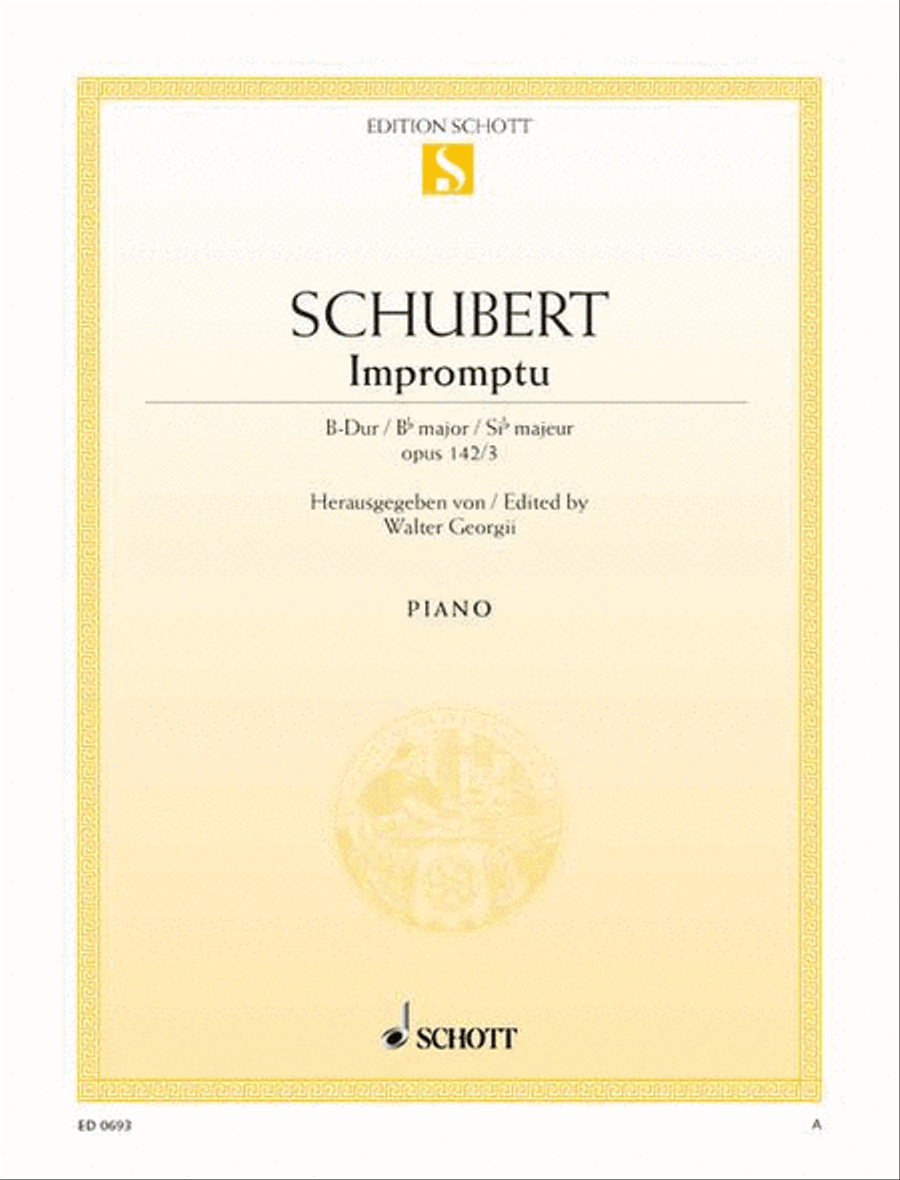 Impromptu, Op. posth. 142 D 935 No. 3 Piano Solo scores gallery preview page 1