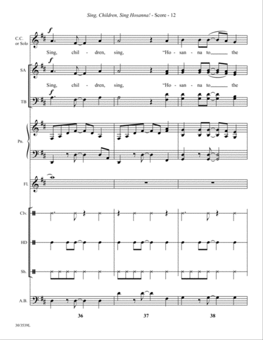 Sing, Children, Sing Hosanna! - Instrumental Ensemble Score and Parts Choir scores gallery preview page 13