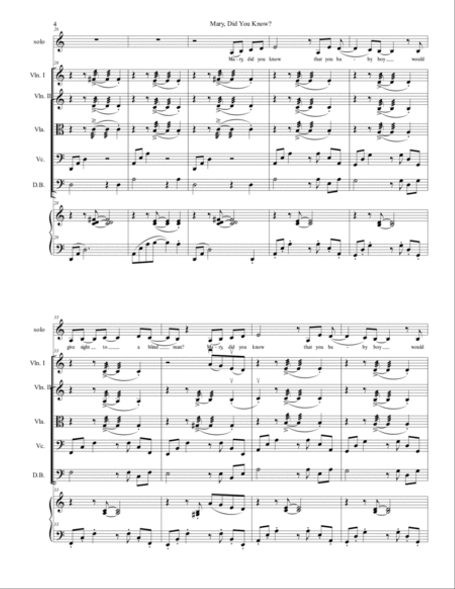 Mary, Did You Know? Mary, Did You Know? String Orchestra scores gallery preview page 4