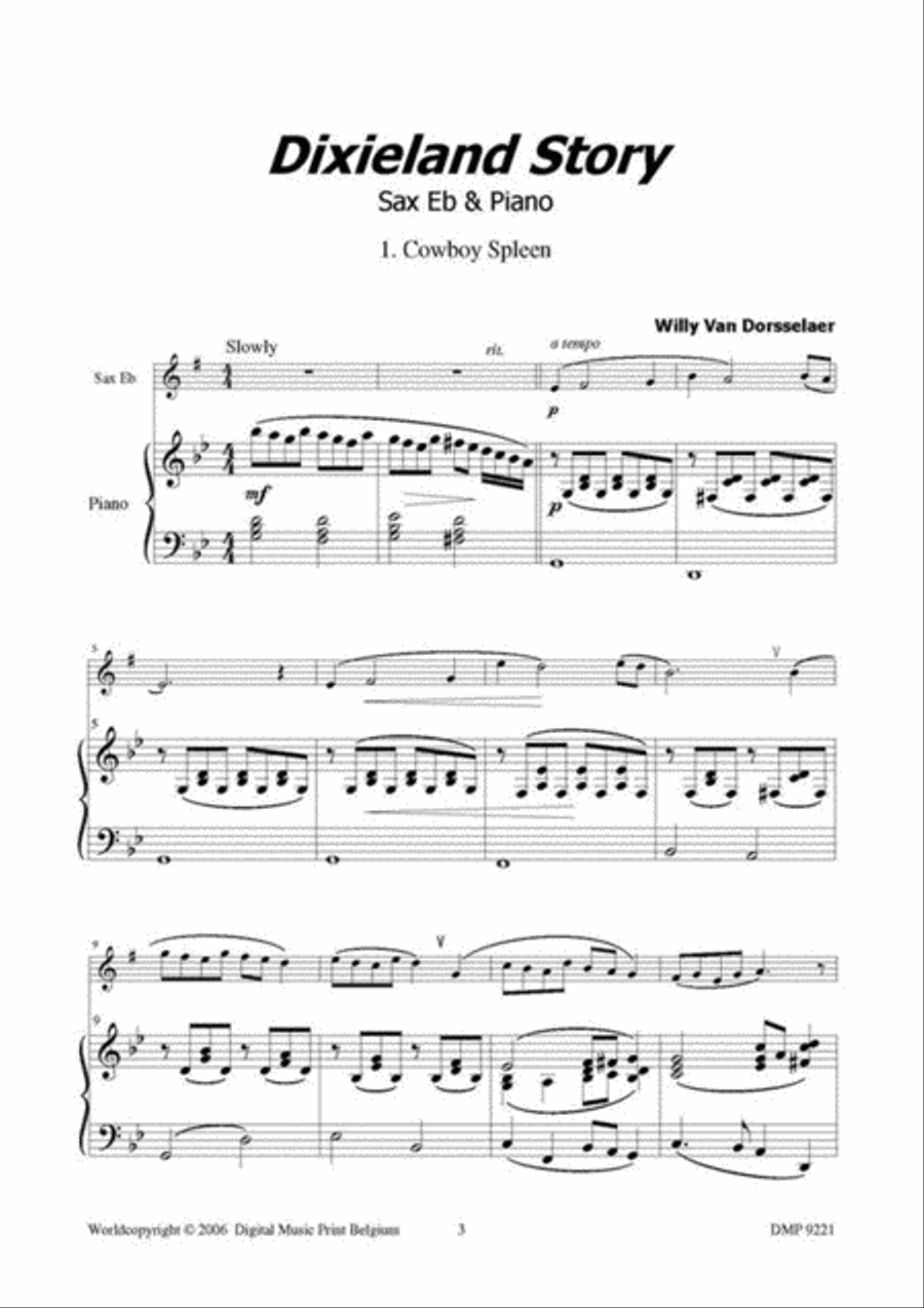 Dixieland Story (Eb) Saxophone Solo scores gallery preview page 2