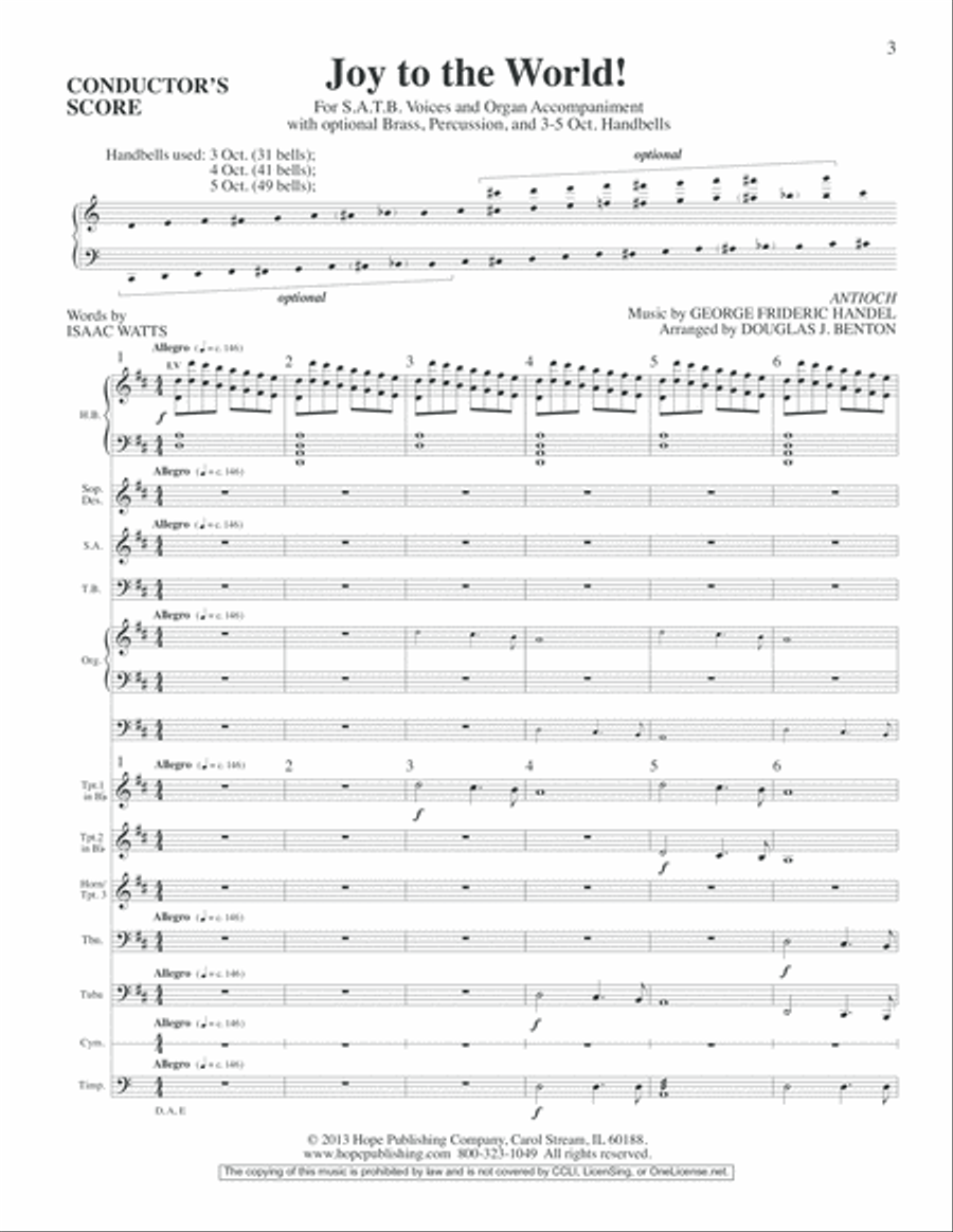 Joy to the World Handbell Choir scores gallery preview page 2