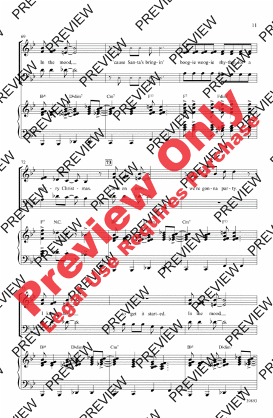 Gettin' in the Mood (for Christmas) 3-Part scores gallery preview page 11