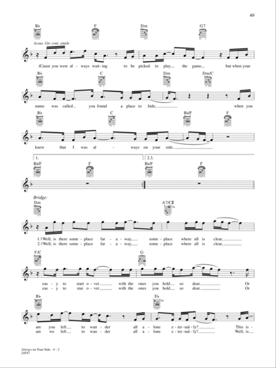 Always On Your Side Guitar Tablature scores gallery preview page 2