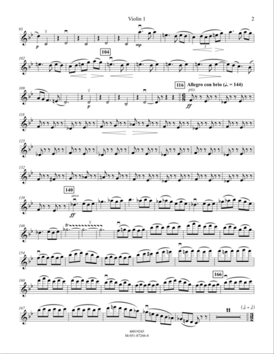 Variations on A Korean Folk Song - Violin 1 Full Orchestra scores gallery preview page 2