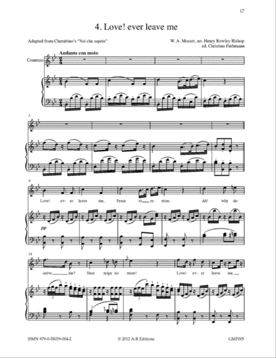Bishop's English Arias for Mozart's The Marriage of Figaro for Soprano and Piano Voice Solo scores gallery preview page 4