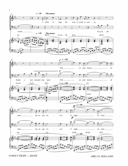 O Holy Night (Cantique de Noel) Adolphe Adam Duet for Baritone and Soprano (Tenor)