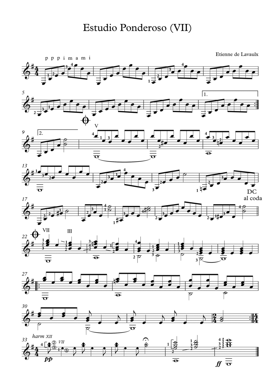 Estudio Ponderoso (VII) Acoustic Guitar scores gallery preview page 1