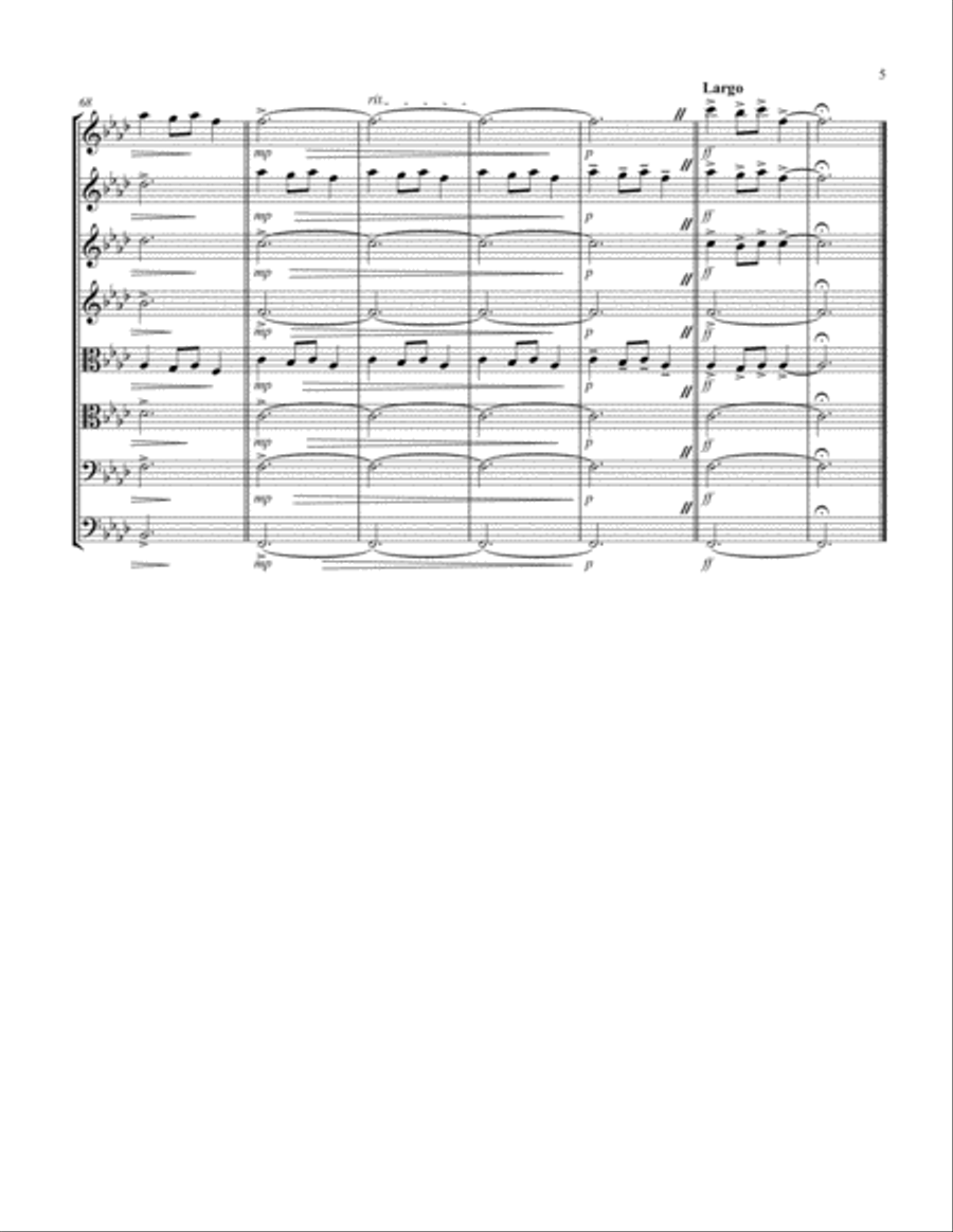 Carol of the Bells (F min) (String Octet - 4 Violin, 2 Viola, 2 Cello) Cello scores gallery preview page 5