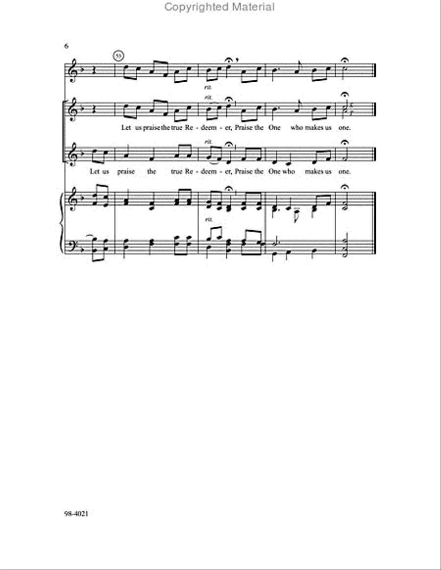 Praise the One Who Breaks the Darkness (Bobb) 4-Part scores gallery preview page 7