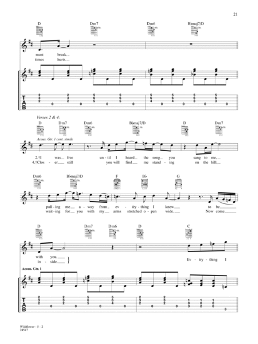 Wildflower Guitar Tablature scores gallery preview page 2