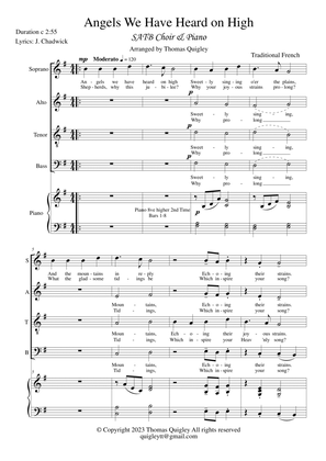 Book cover for Angels We Have Heard On High (SATB & Piano)
